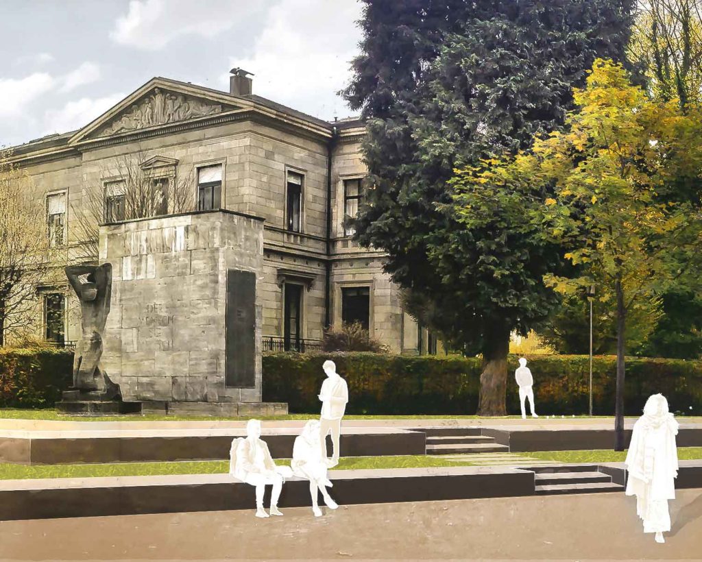Visualisierung Deweerth Garten 2025 Stufen Denkmal