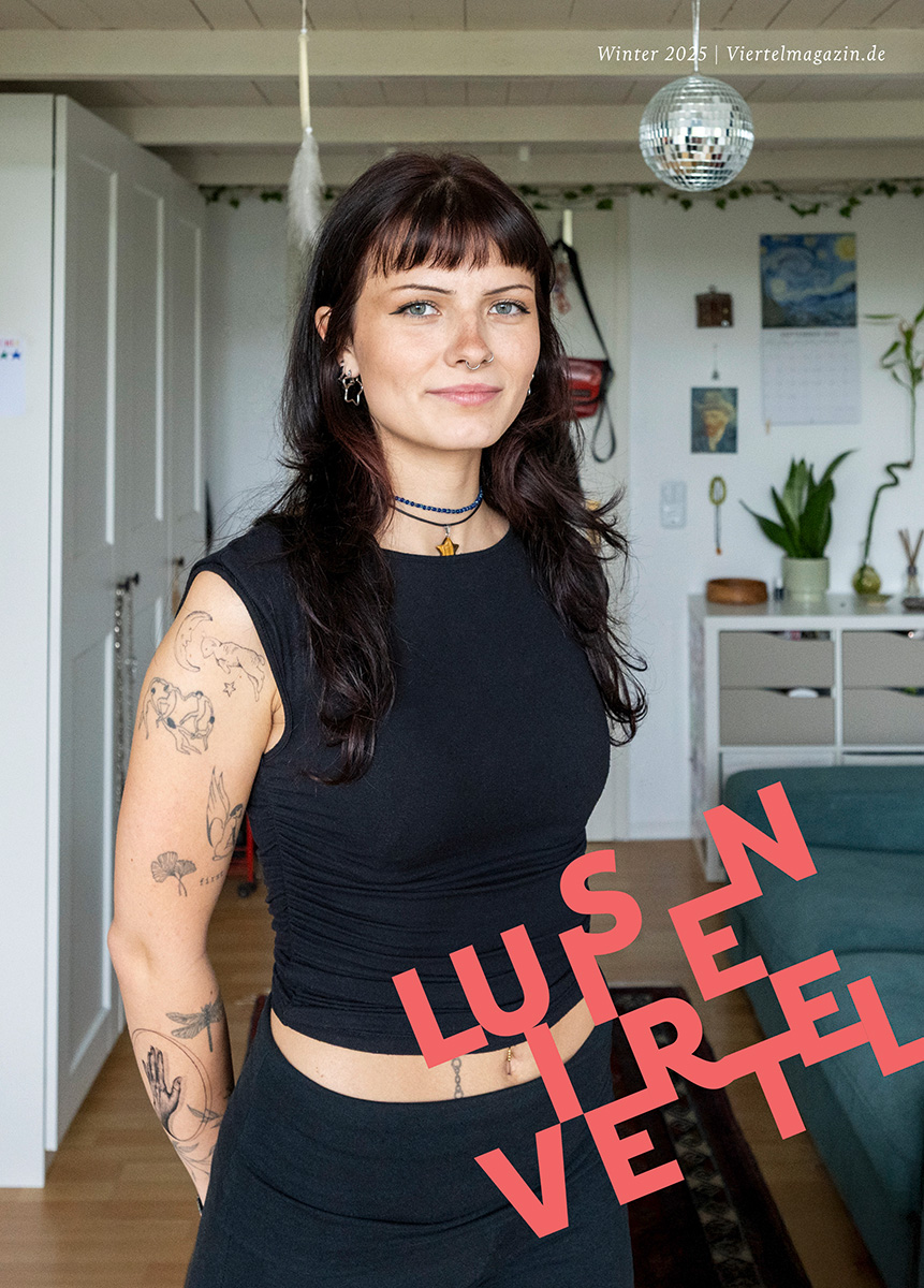 Titel Viertelmagazin Porträtbild von Hanna aus der WG am Robert-Daum-Platz