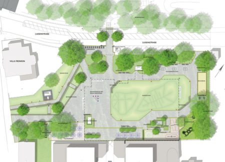 Planskizze für die Sanierrung des Deweerth Garten in Wuppertal